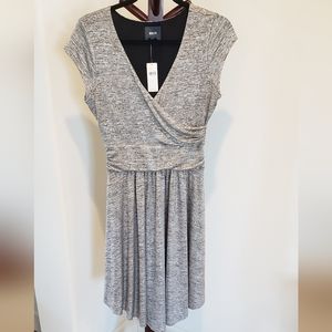 Anthropologie wrap style silvery/gray dress, size S - NEW